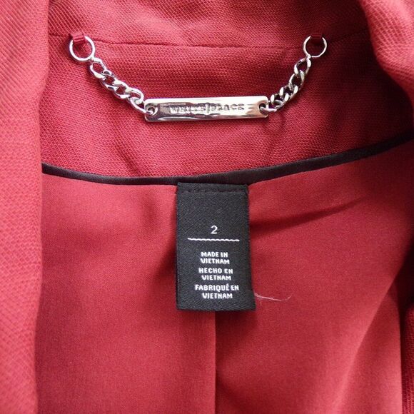 WHBM Orange linen blend blazer 2 - Picture 4 of 7